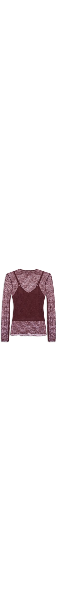 Blusa Manga Longa Feminina em Renda – Vermelho
