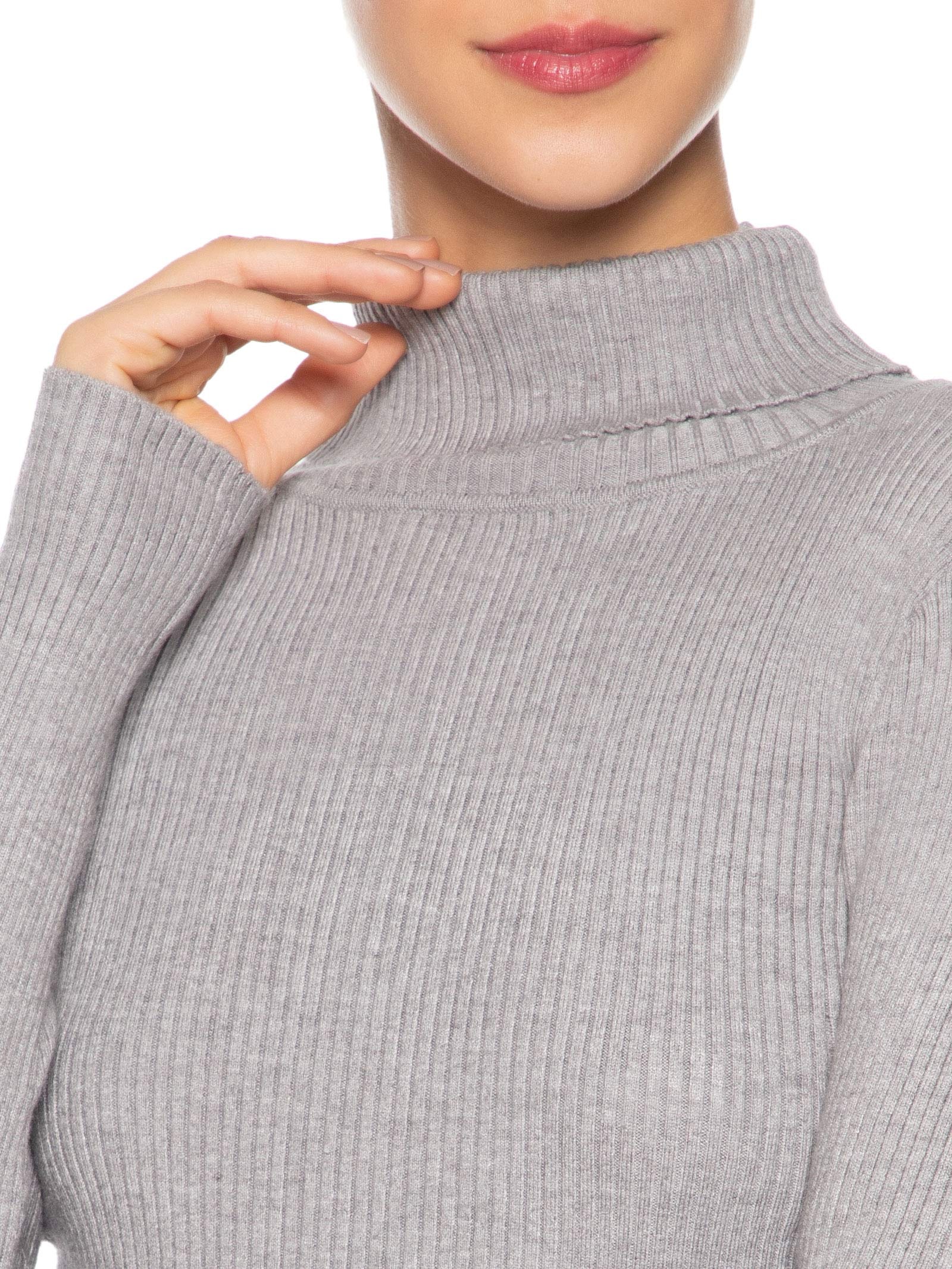 Blusa Manga Longa Feminina Em Tricot Cinza Market 33