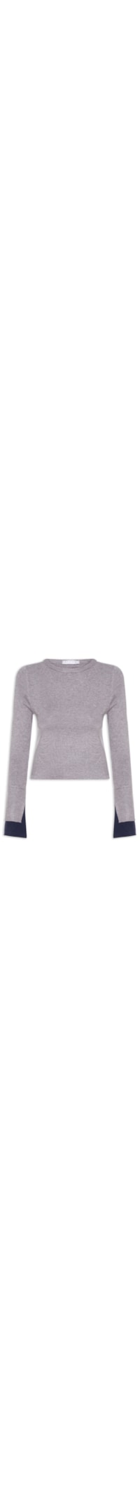 Blusa Manga Longa Feminina em Tricot - Cinza
