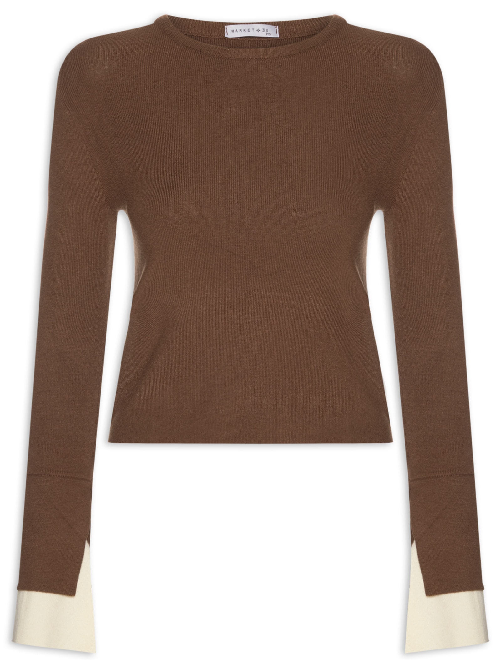 Blusa Manga Longa Feminina em Tricot Marrom Market 33