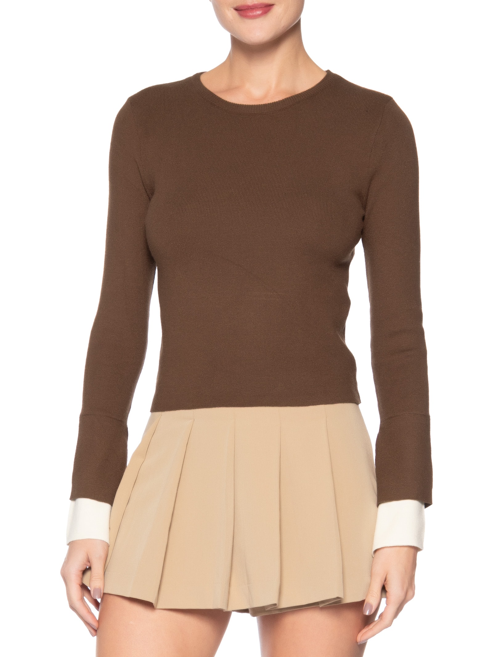 Blusa Manga Longa Feminina em Tricot Marrom Market 33