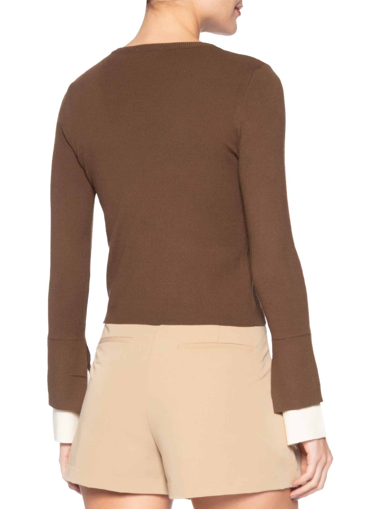 Blusa Manga Longa Feminina em Tricot Marrom Market 33