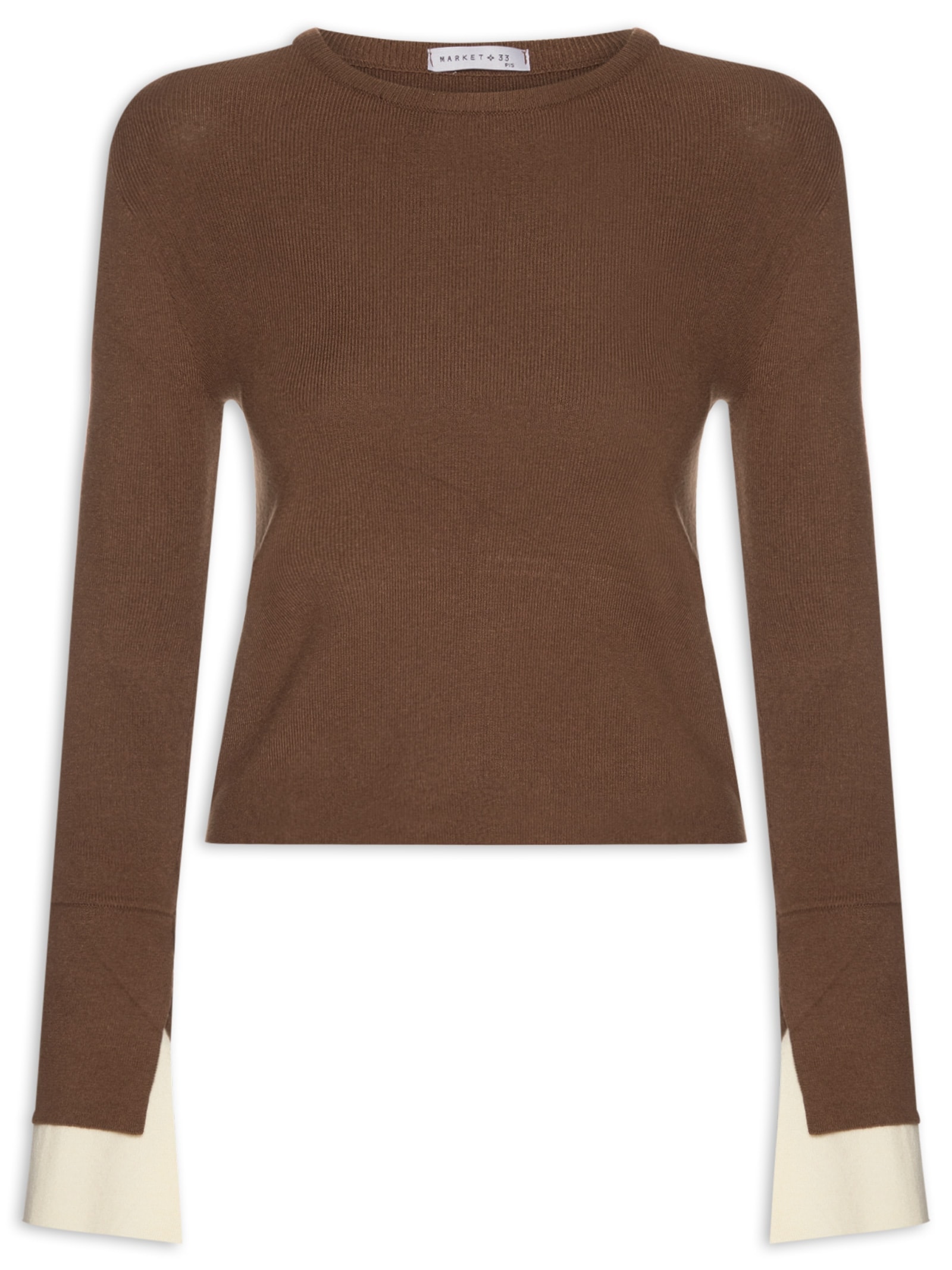 Blusa Manga Longa Feminina em Tricot Marrom Market 33