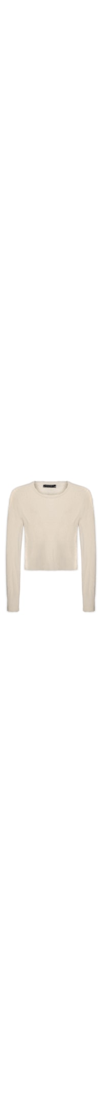 Blusa Manga Longa Feminina Em Tricot Peluciado - Bege