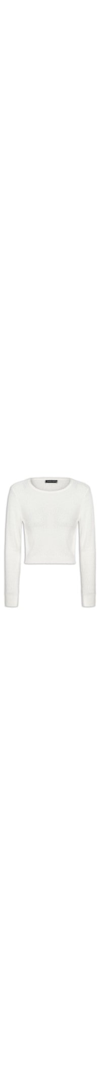 Blusa Manga Longa Feminina Em Tricot Peluciado - Off White