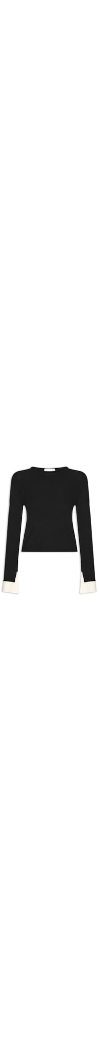 Blusa Manga Longa Feminina em Tricot - Preto