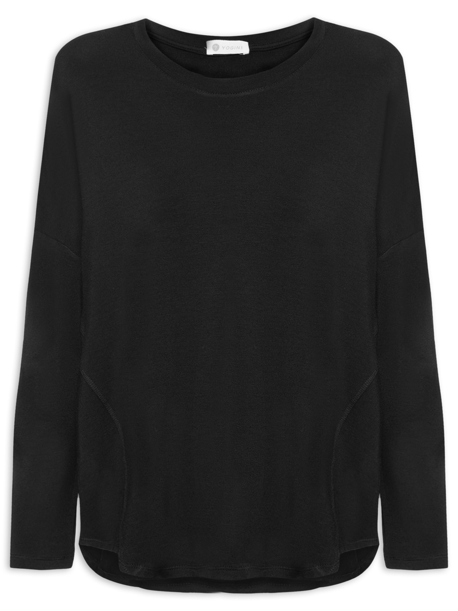 Blusa Manga Longa Preta Bambu Ceci Yogini