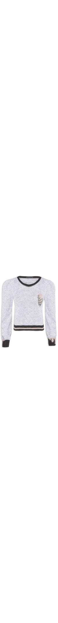 Blusa Manga Longa Tricot Sorvete - Branco