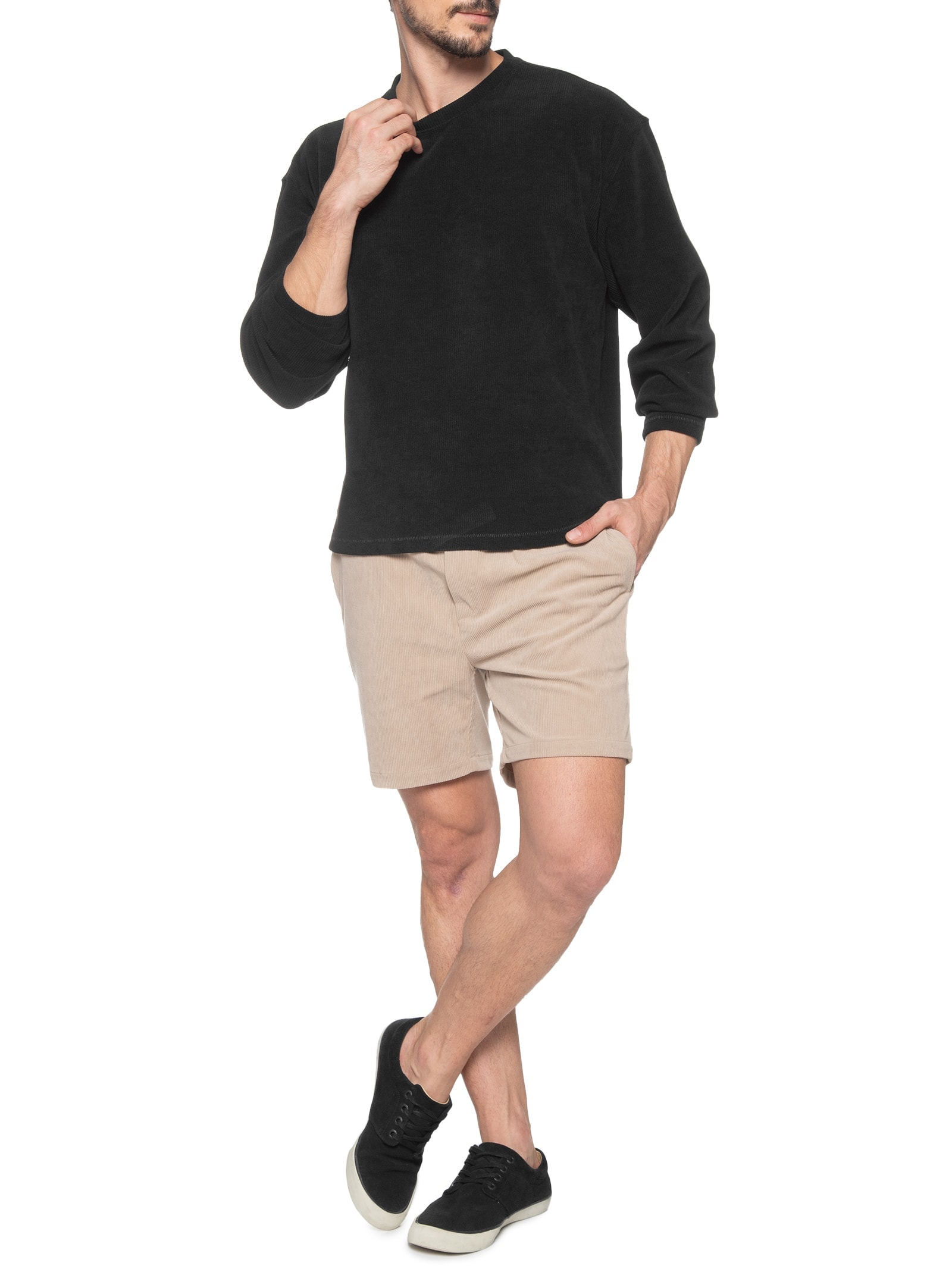 Blusa Masculina Agasalho Denver Canelado Preto Osklen