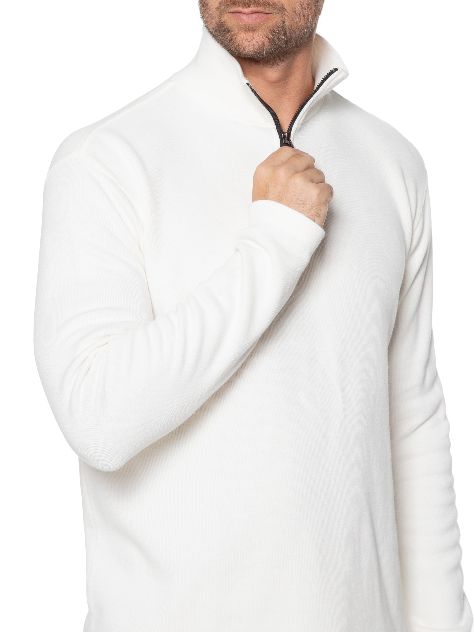 Blusa Masculina Agasalho Manga Longa Gola Alta Texture Branco Osklen