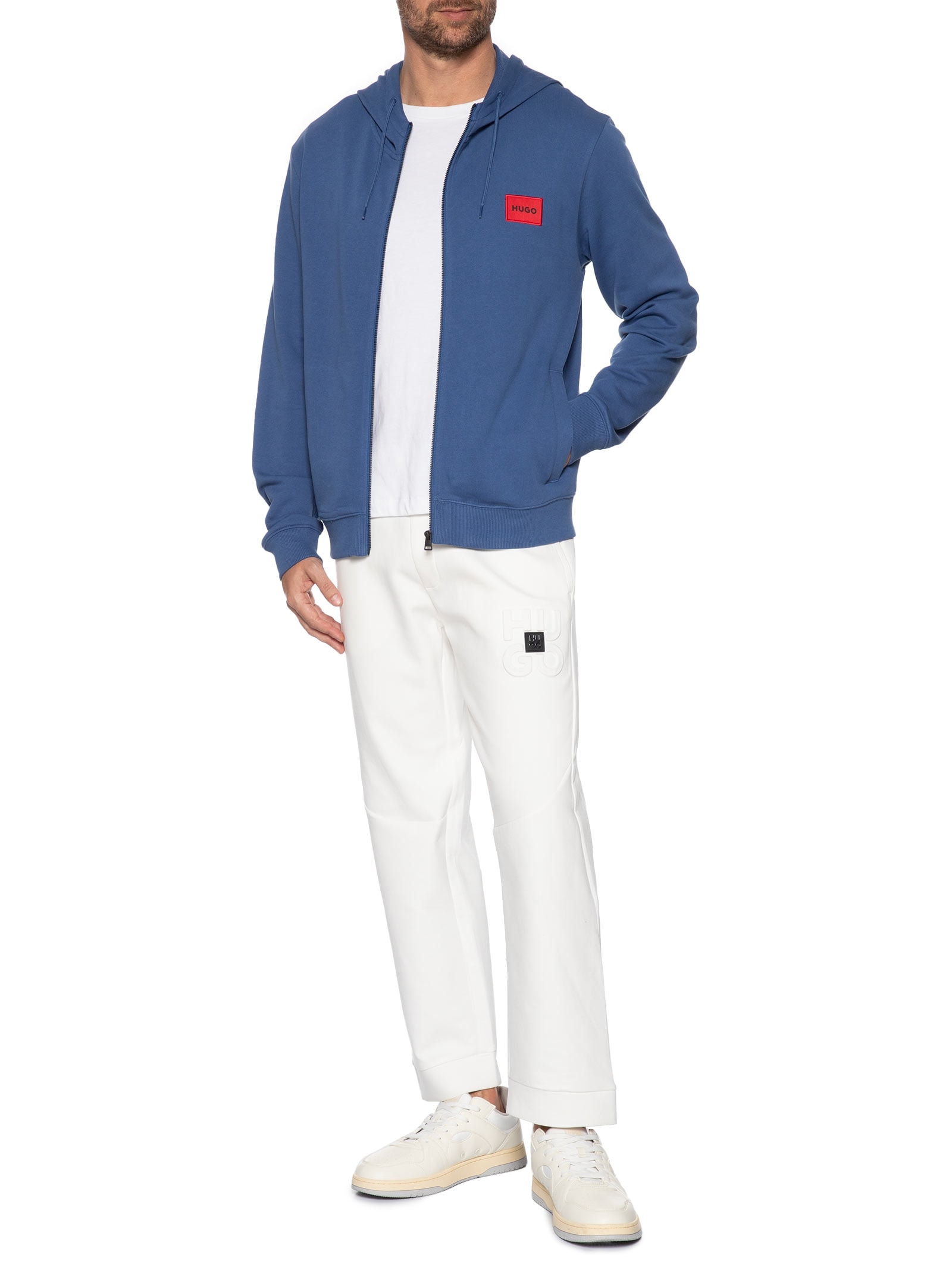 Blusa Masculina De Moletom Azul Hugo