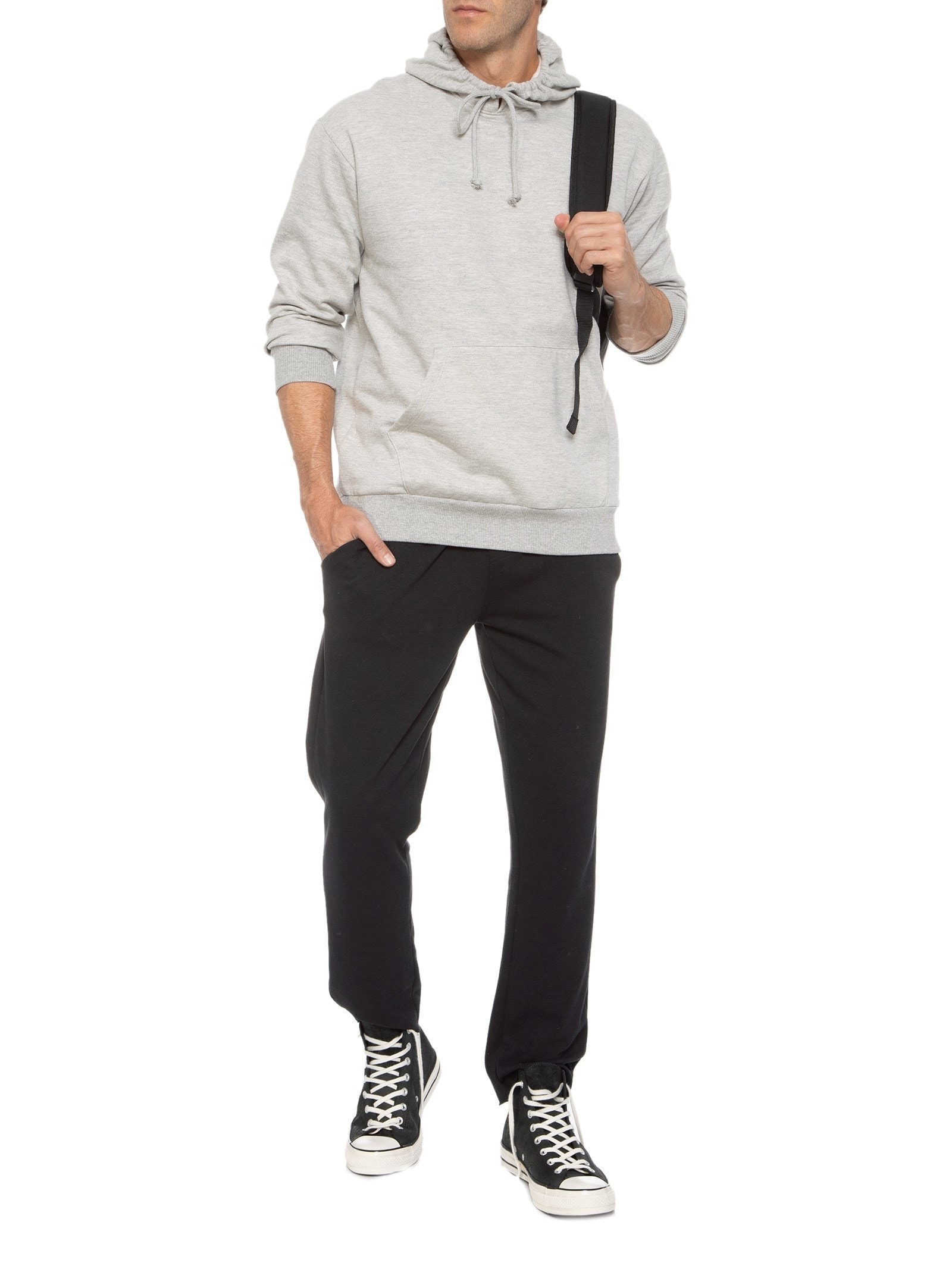 Blusa Masculina de Moletom Cinza  Hering