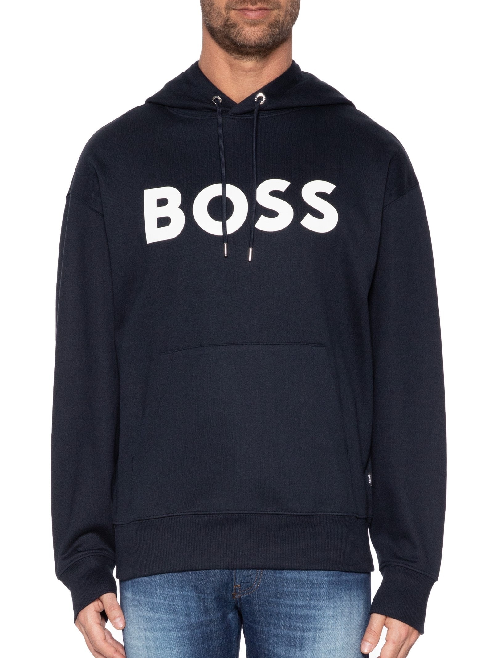 Blusa Masculina de Moletom com Gorro Sullivan  Azul Boss