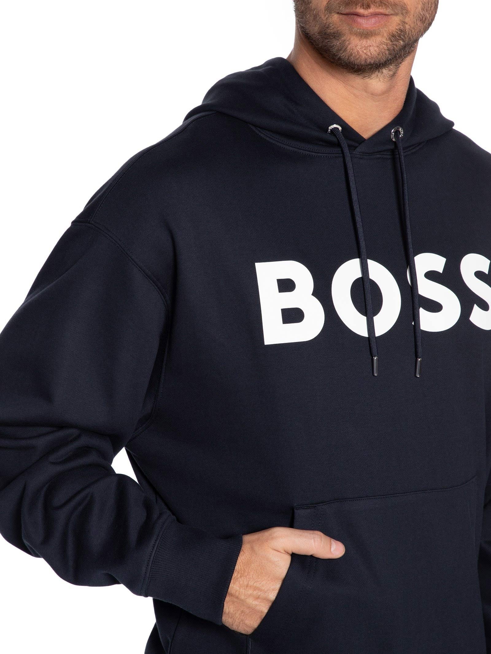 Blusa Masculina de Moletom com Gorro Sullivan  Azul Boss