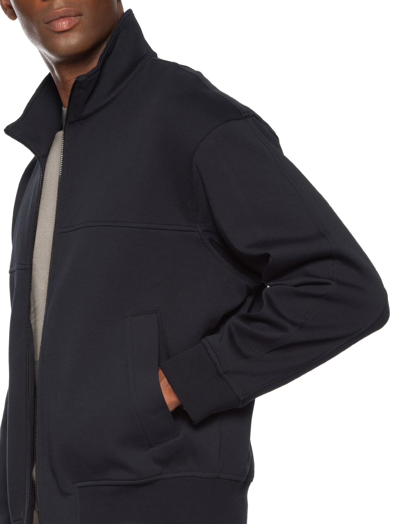 Blusa Masculina de Moletom com Zíper Azul Armani Exchange