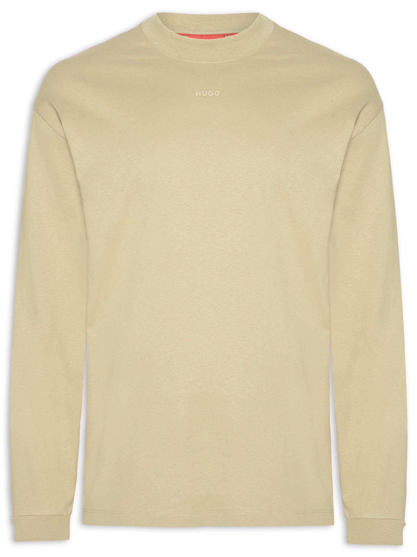 Blusa Masculina De Moletom Gola Careca Daposo Bege Hugo