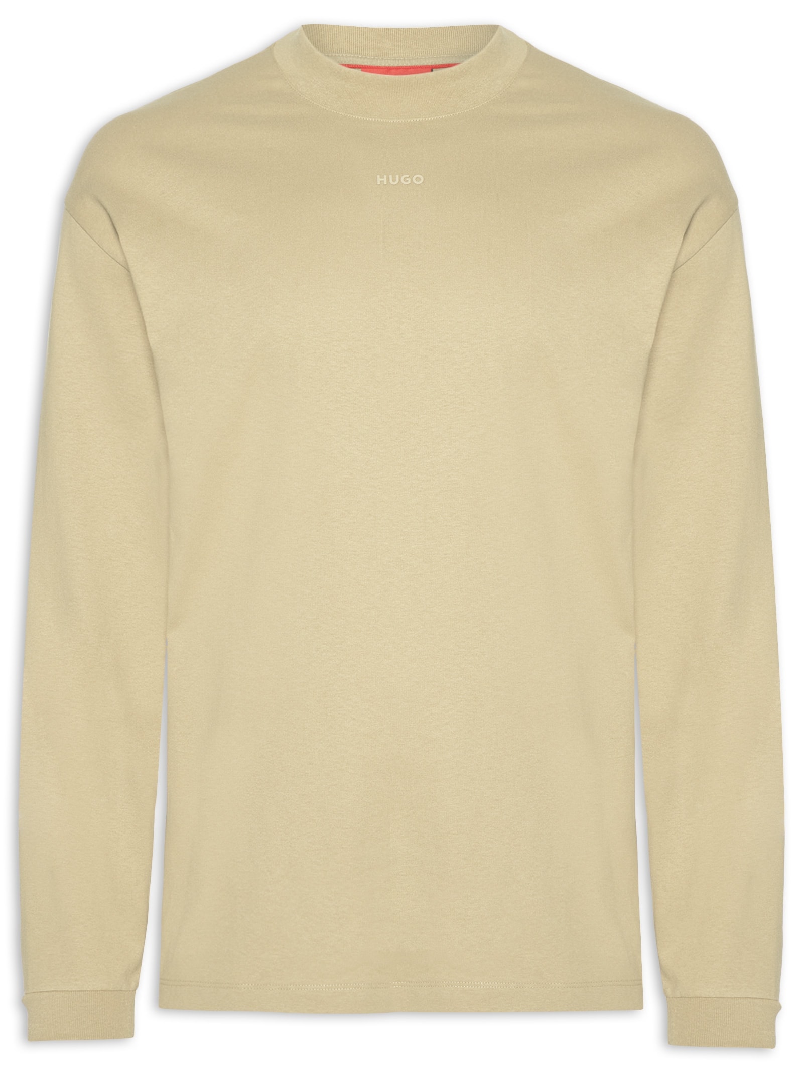 Blusa Masculina De Moletom Gola Careca Daposo Bege Hugo