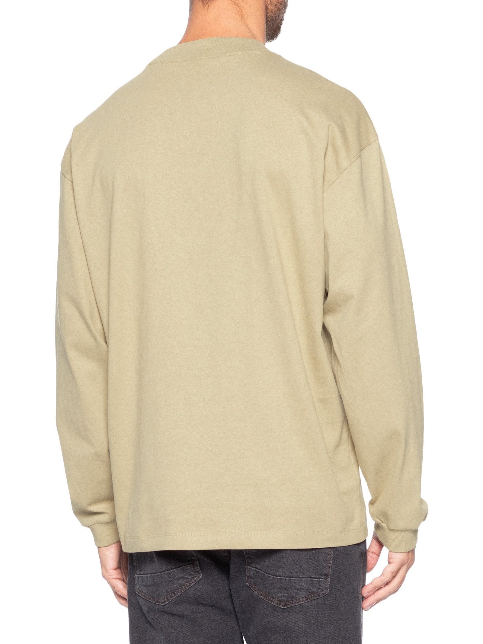 Blusa Masculina De Moletom Gola Careca Daposo Bege Hugo
