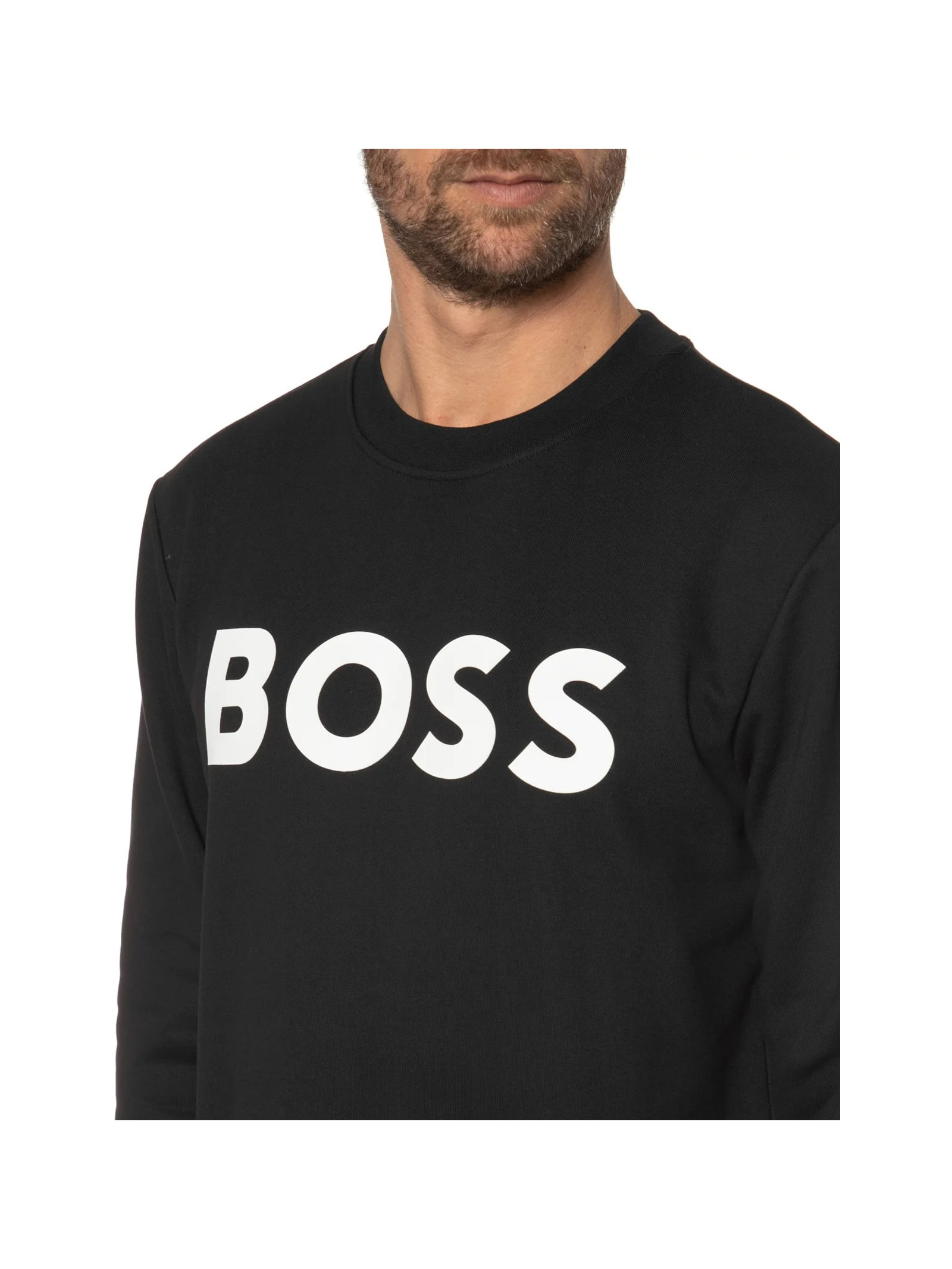 Blusa Masculina de Moletom Gola Careca Soleri Preto Boss