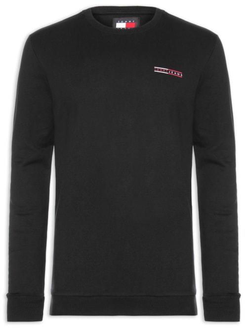 Blusa Masculina De Moletom Regular Fit Básico Graphic Crew – Preto