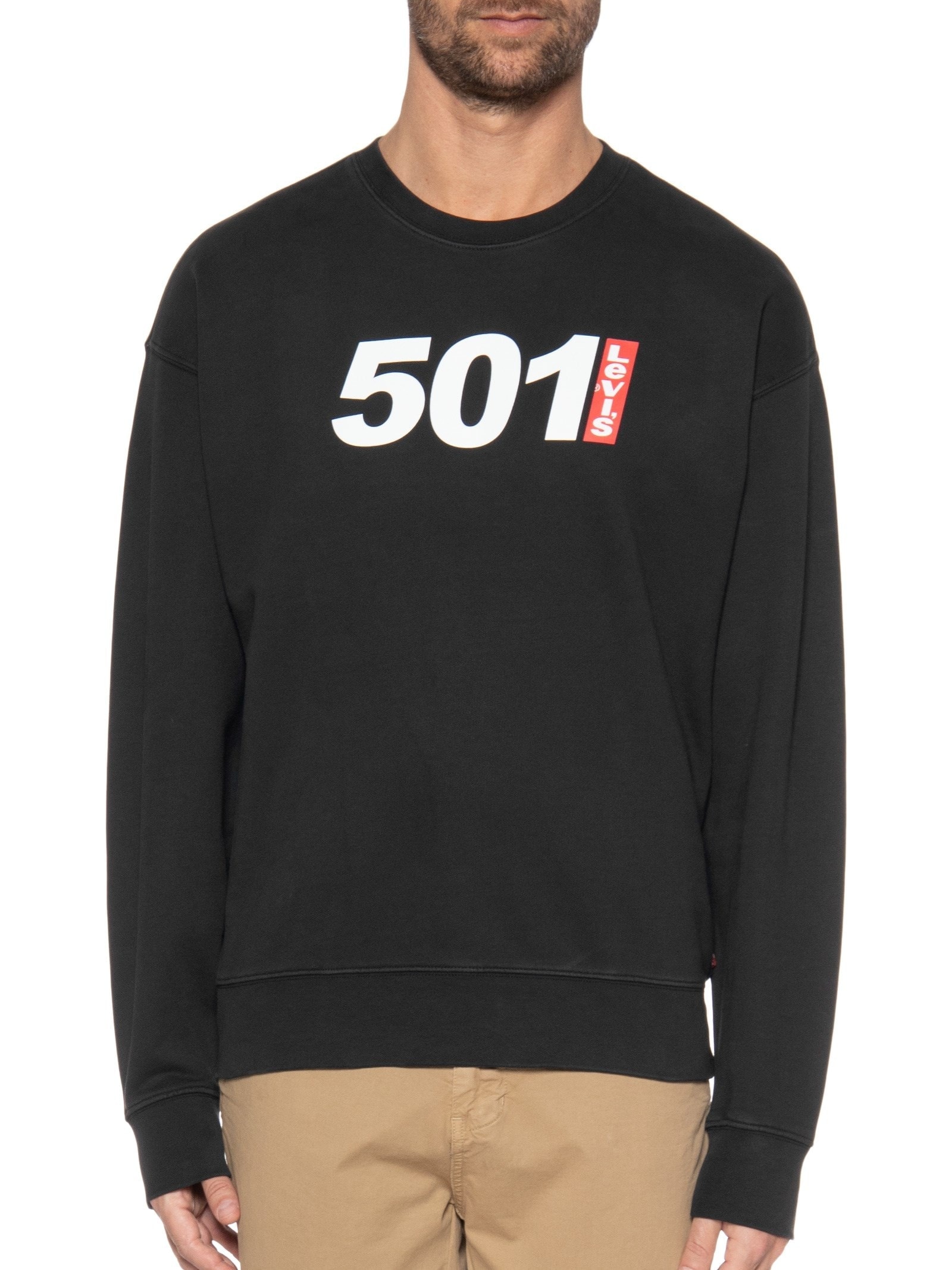 Blusa Masculina De Moletom Relaxd Graphic Crew Preto Levi's