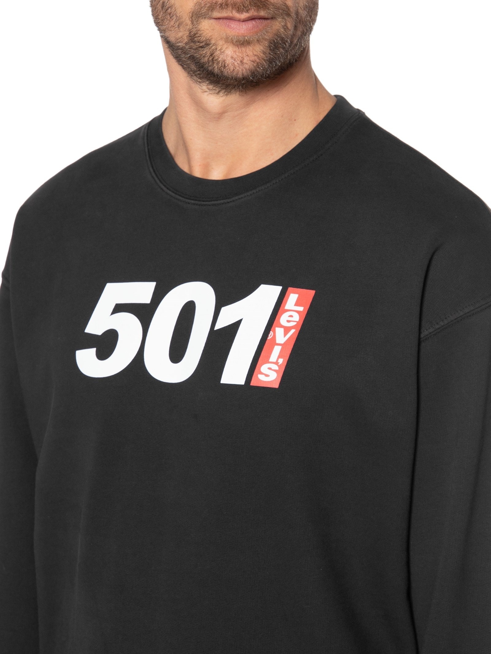 Blusa Masculina De Moletom Relaxd Graphic Crew Preto Levi's