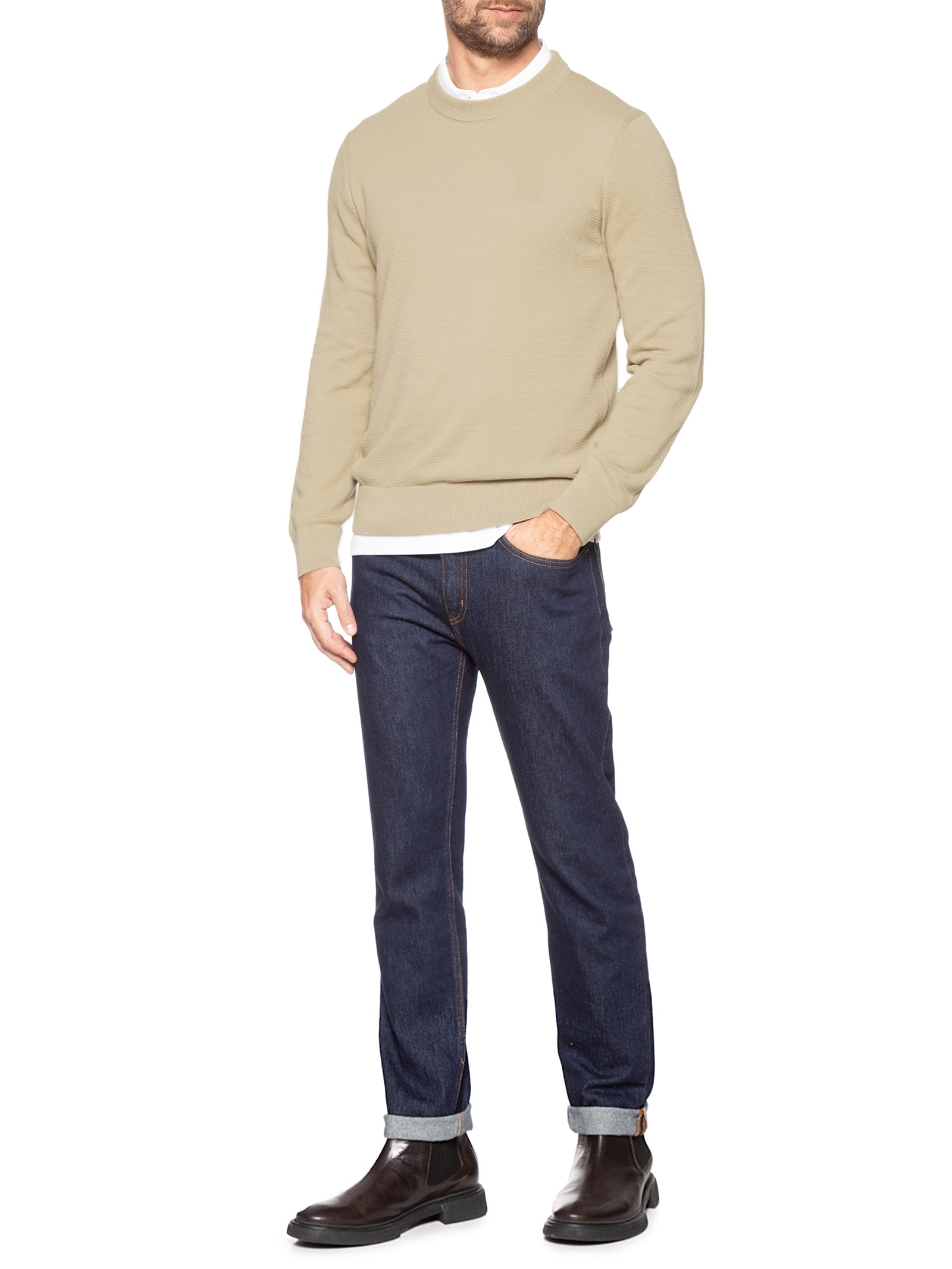 Blusa Masculina Ecaio P Bege Boss