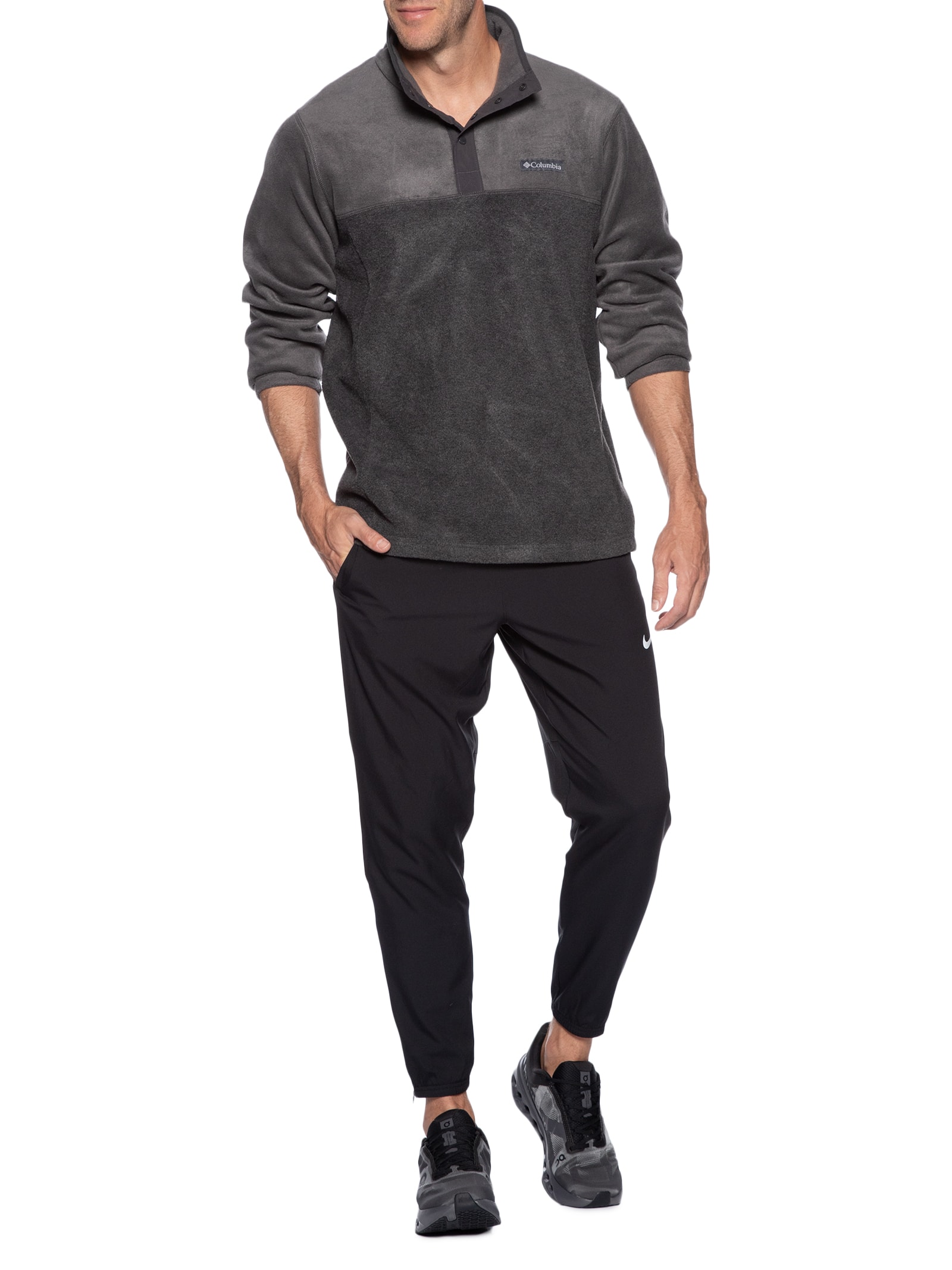 Blusa Masculina Fleece Steens Mountain™ Half Snap II Preto Columbia