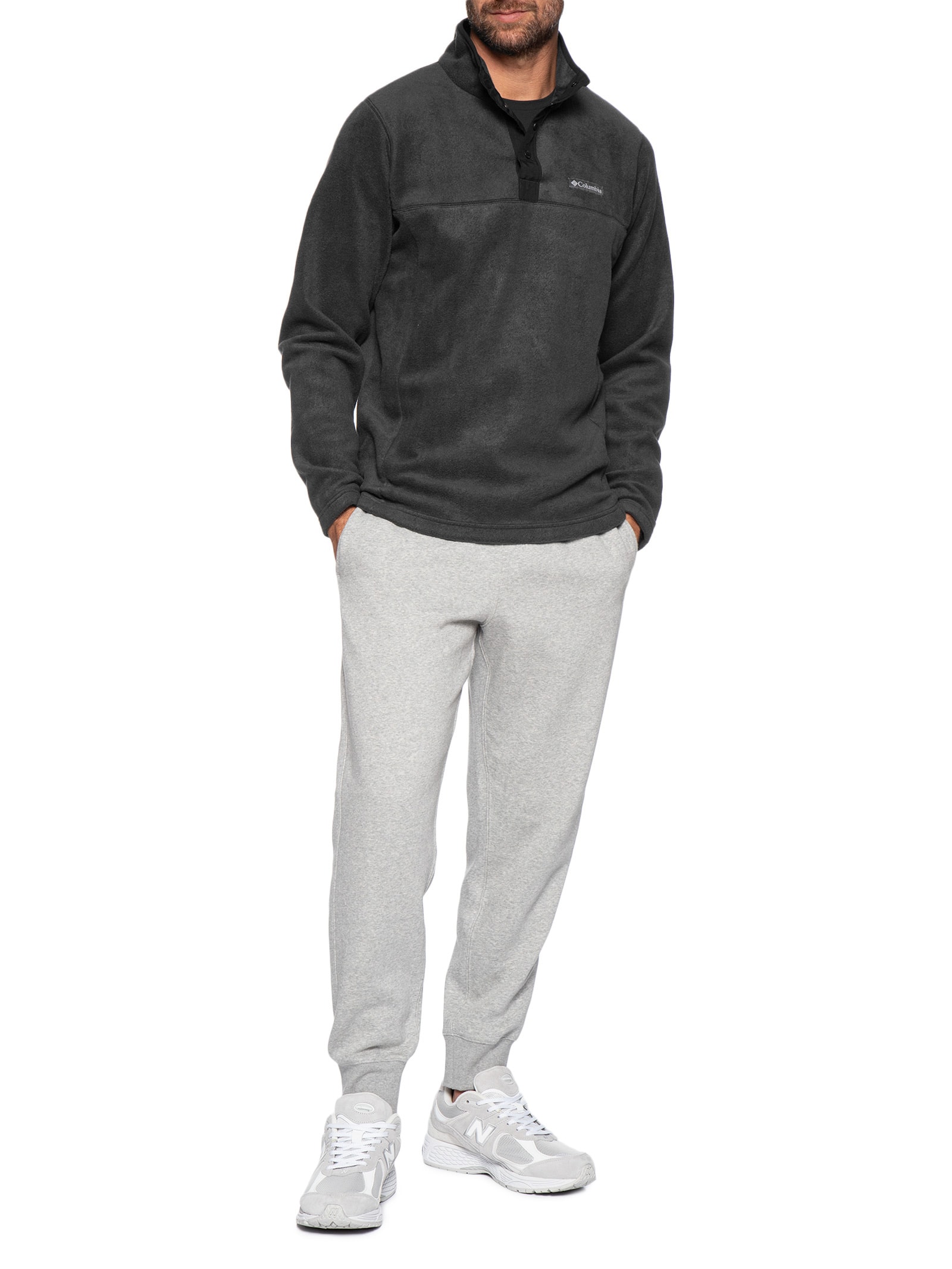 Blusa Masculina Fleece Steens Mountain™ Half Snap II Preto Columbia