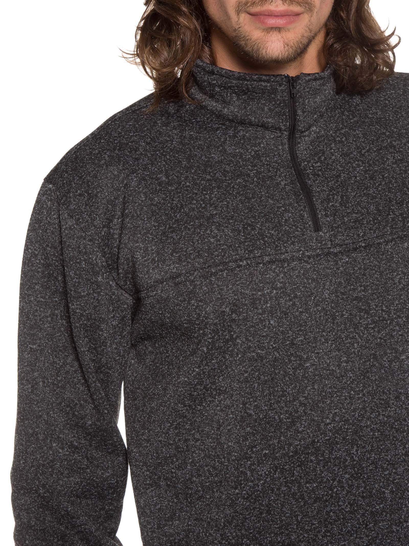 Blusa Masculina Gola Alta Com Meio Zíper Moletom Felpado Cinza Basiq Men
