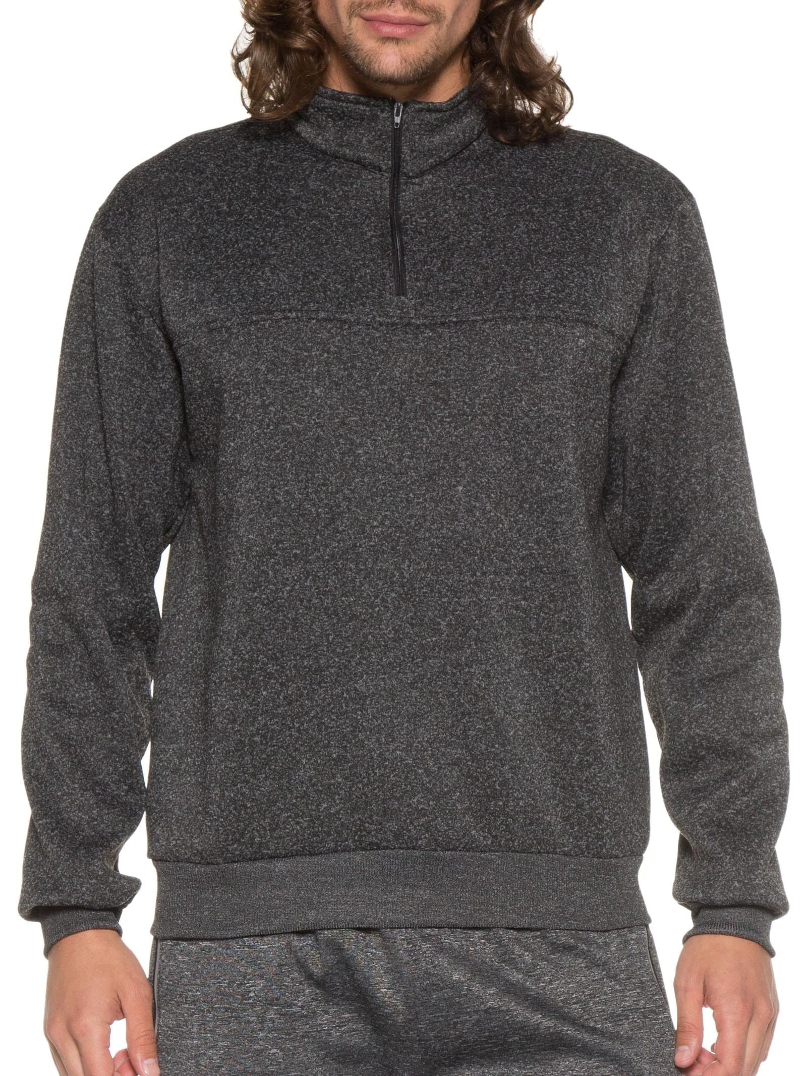 Blusa Masculina Gola Alta Com Meio Zíper Moletom Felpado Cinza Basiq Men