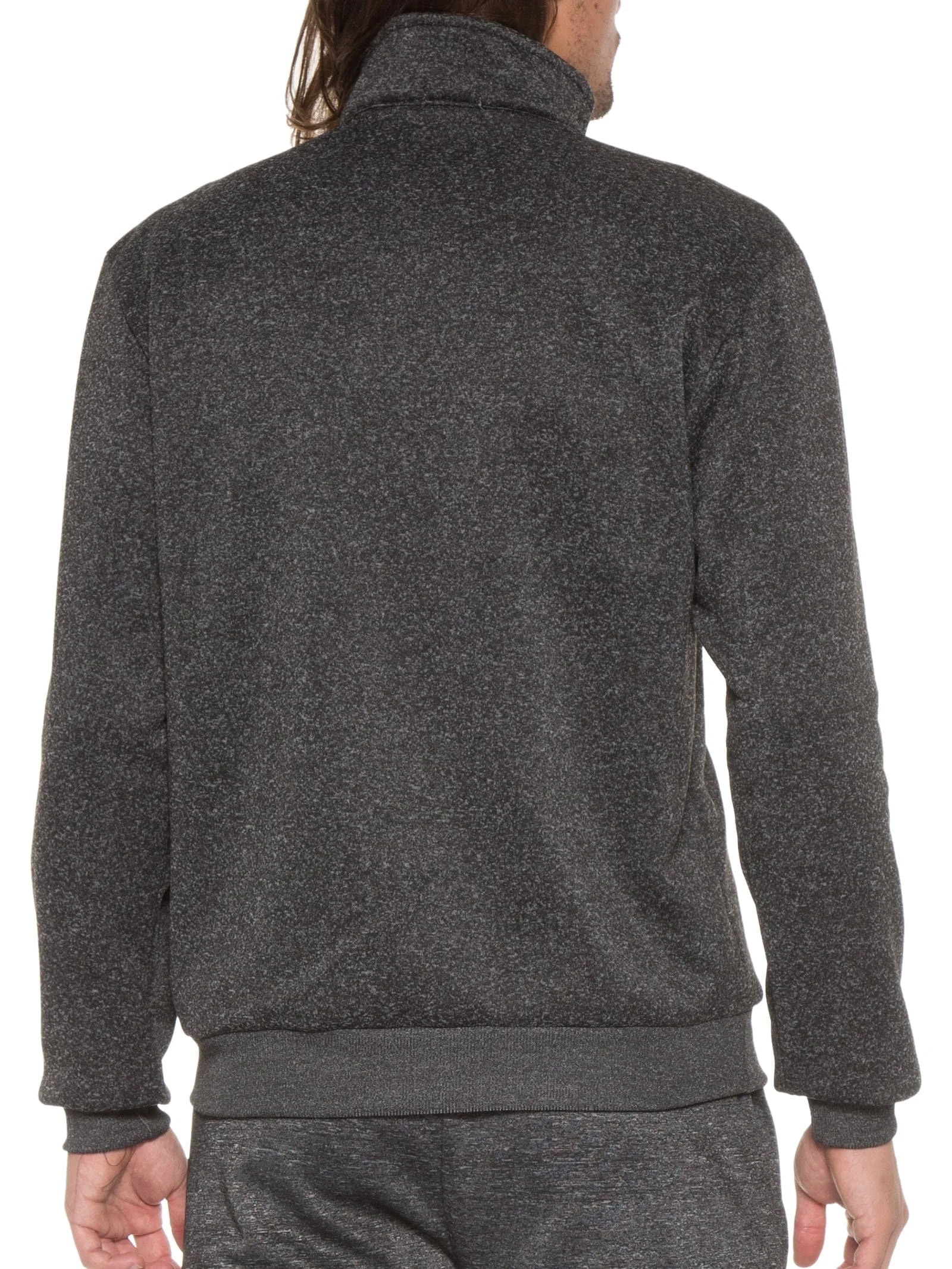 Blusa Masculina Gola Alta Com Meio Zíper Moletom Felpado Cinza Basiq Men