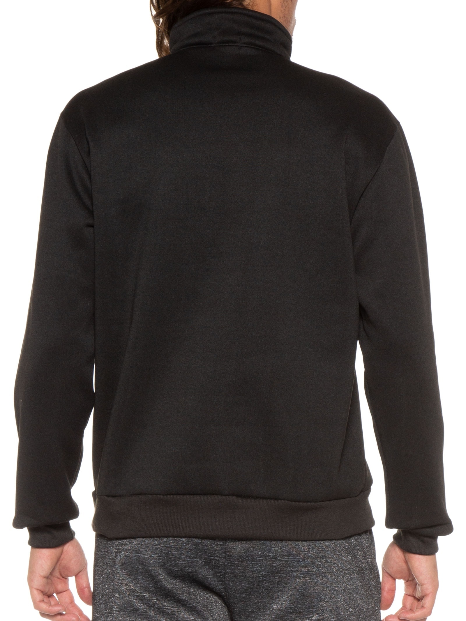 Blusa Masculina Gola Alta Meio Zíper Moletom Felpado Preto Basiq Men