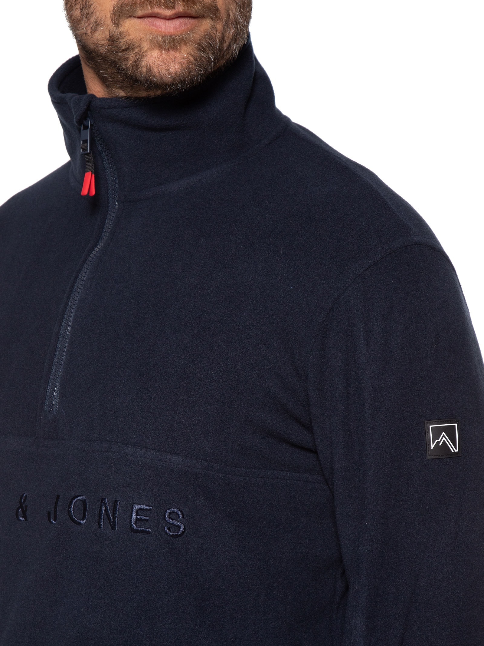 Blusa Masculina Jjalpes Half Zip Fleece Logo - Azul - Jack & Jones
