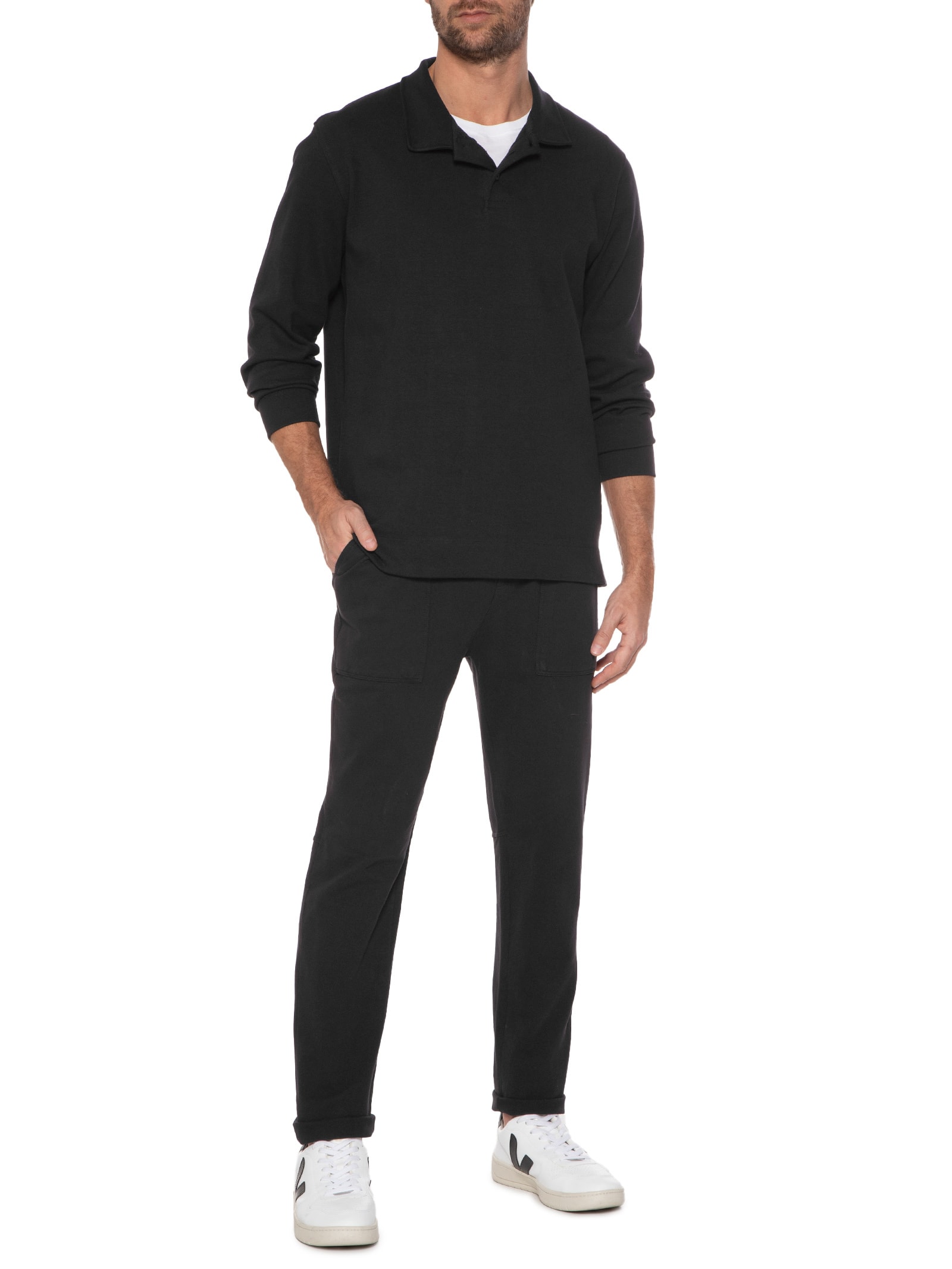 Blusa Masculina Manga Longa Preto Hering