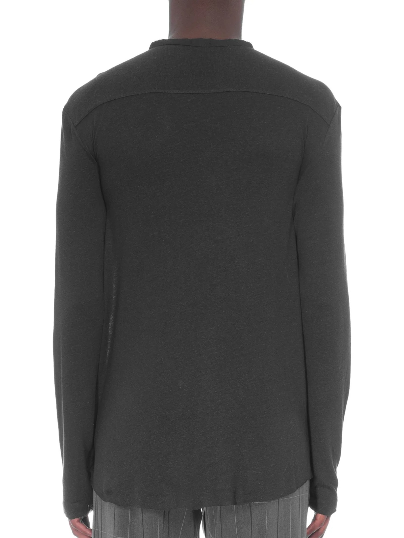 Blusa Masculina Manga Longa Visual Linen Yoke Preto Osklen