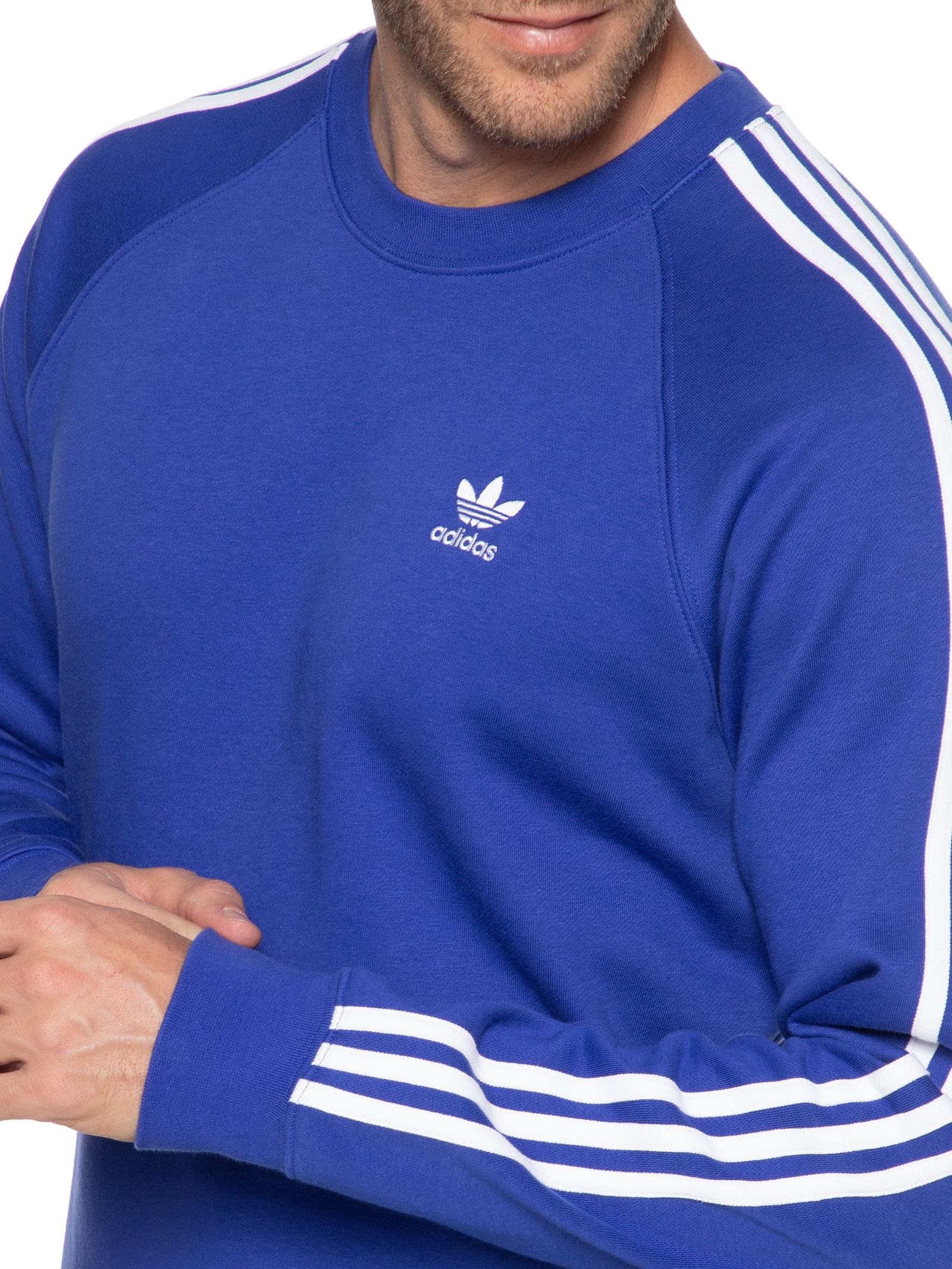 Adidas Originals Blusa Masculina moletom Stripes Azul