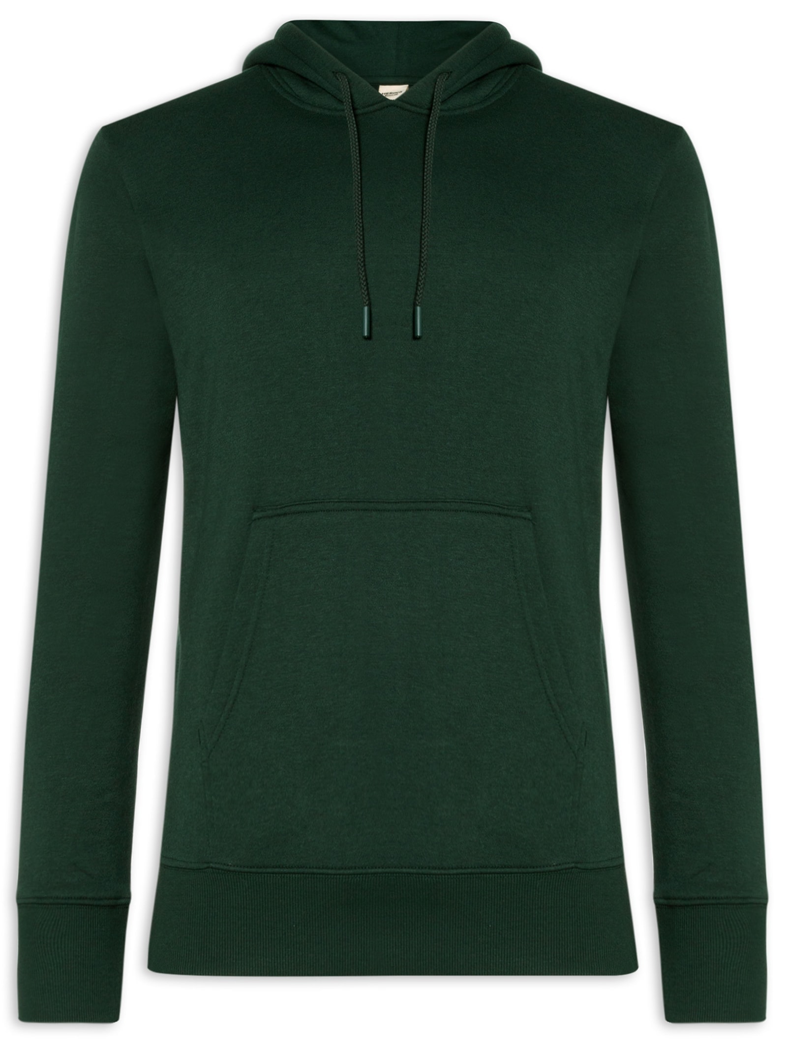 Blusa Masculina Moletom Básico Com Capuz Verde Hering