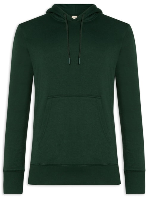 Blusa Masculina Moletom Básico Com Capuz – Verde