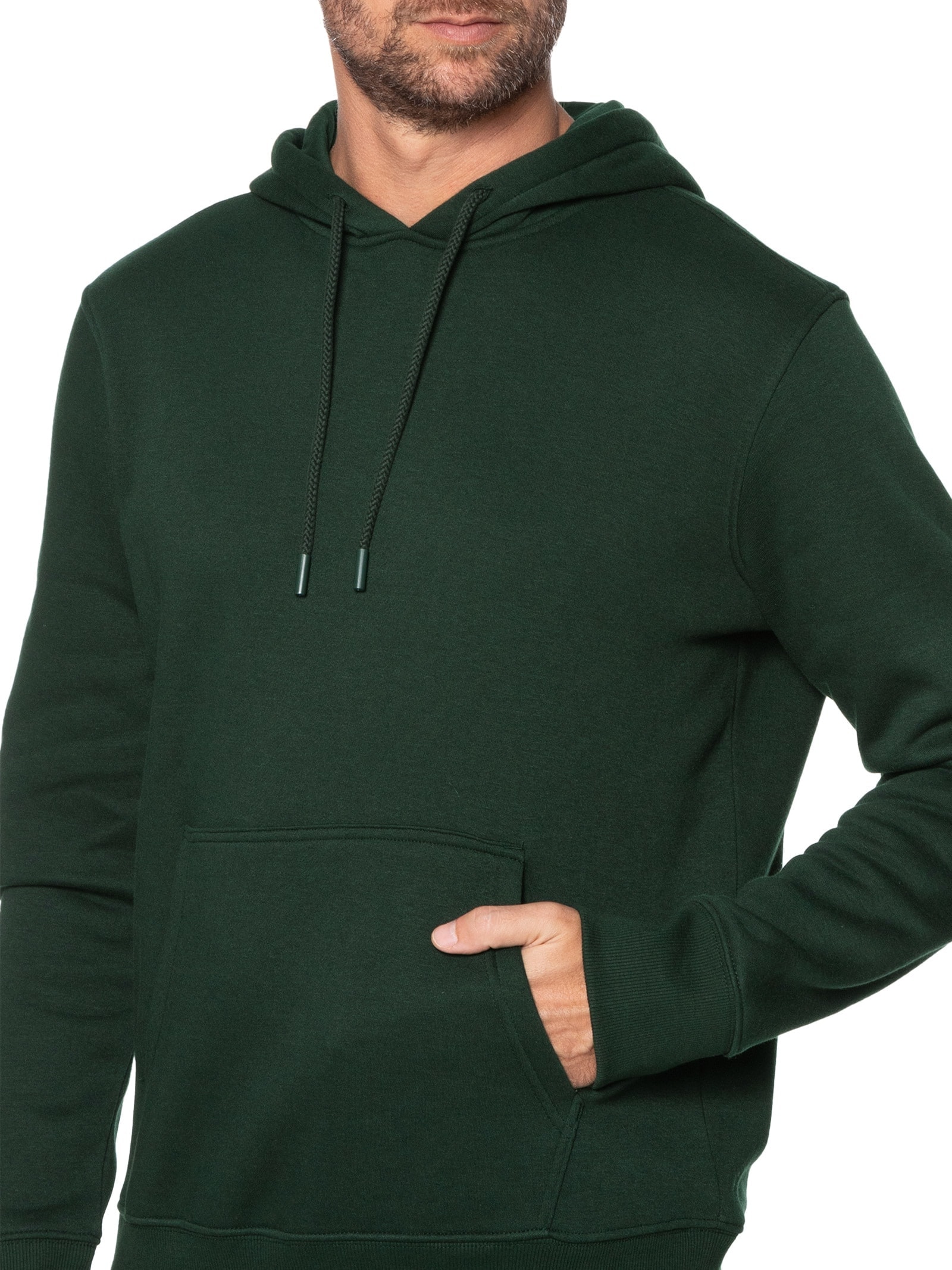 Blusa Masculina Moletom Básico Com Capuz Verde Hering