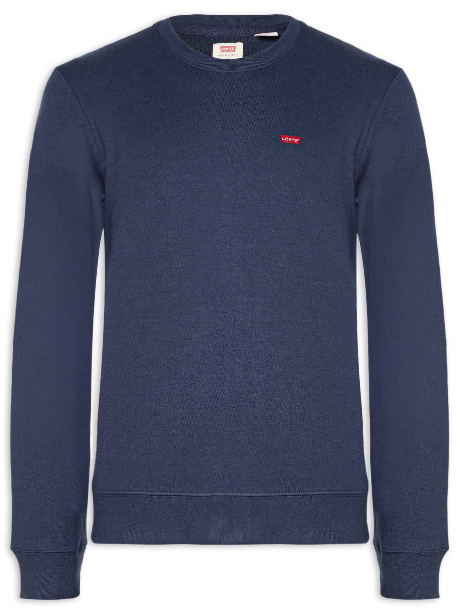 Blusa Masculina Moletom Básico Gola Careca com Logo Azul Levi's