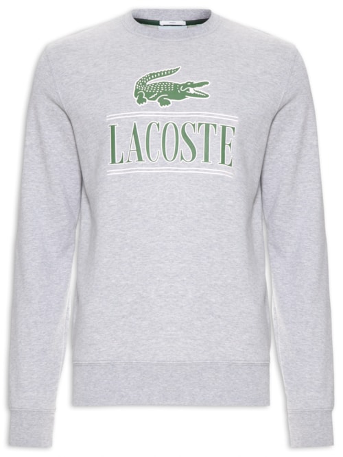 Blusa Masculina Moletom Classic Fit Signature Em Algodão – Cinza