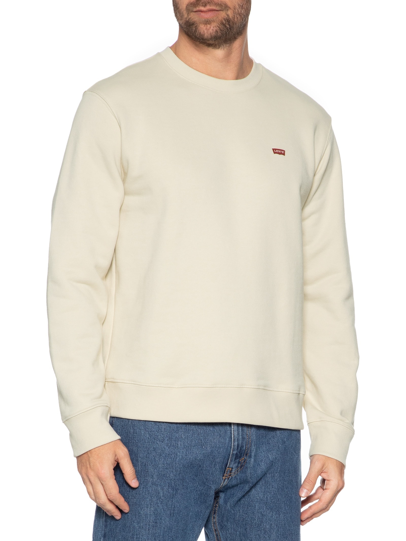 Blusa Masculina Moletom Core Ng Crew Bege Levi's