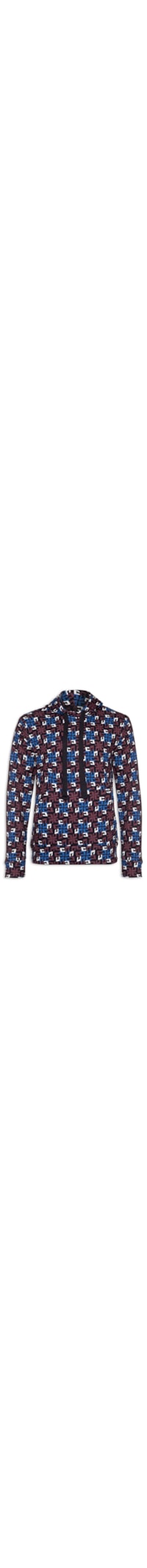 Blusa Masculina Moletom Estampado Com Capuz - Azul