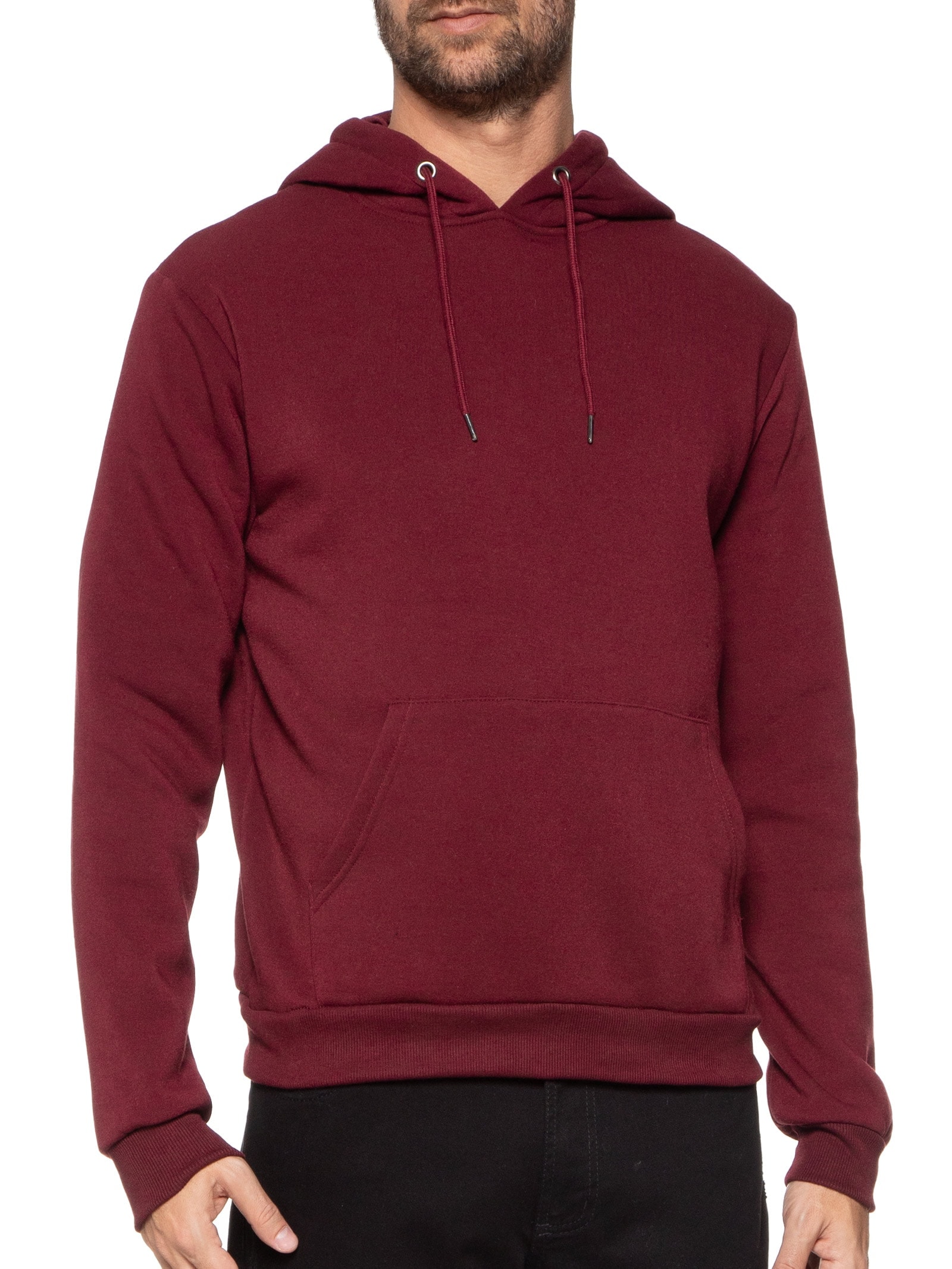 Blusa Masculina Moletom Fechado Com Capuz Básico Vermelho '2 Essential