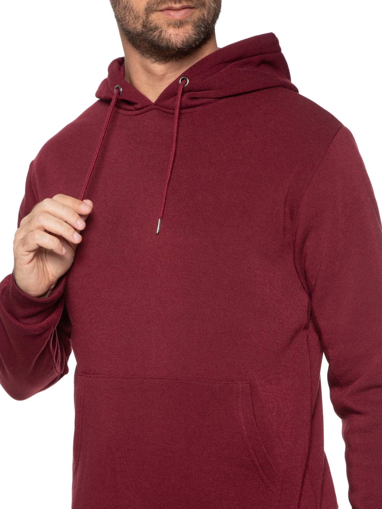 Blusa Masculina Moletom Fechado Com Capuz Básico Vermelho '2 Essential