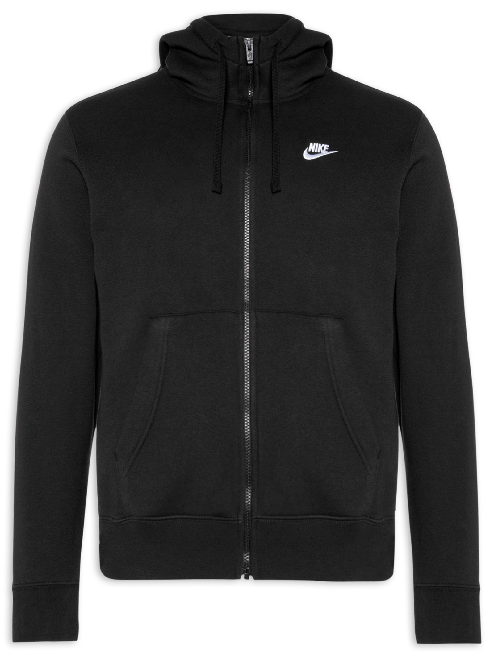 Nike - Blusa Masculina Moletom Fechado M Nsw Club Hoodie Fz Bb - Preto