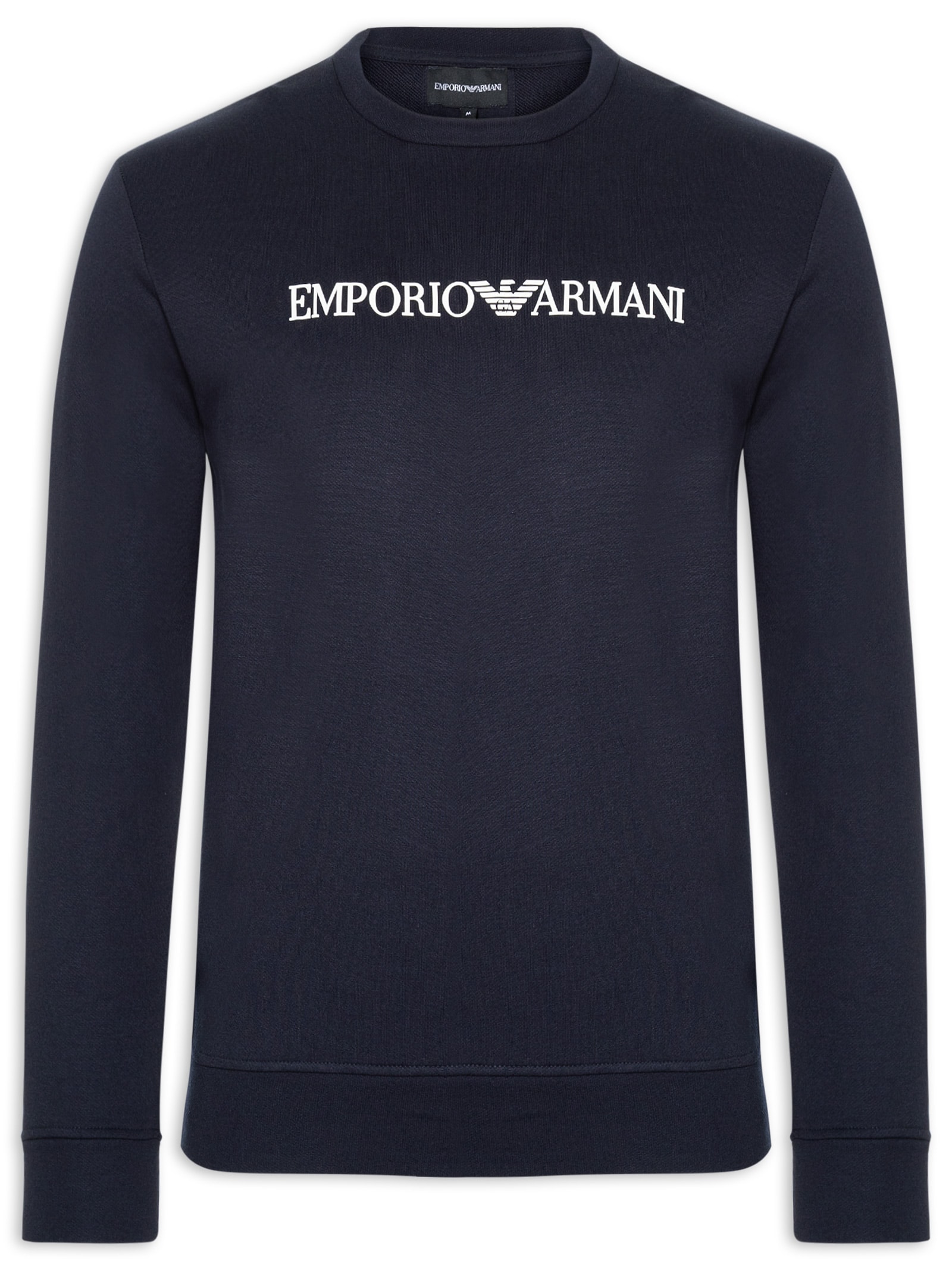 Emporio Armani Blusa Masculina Moletom Gola Careca Azul