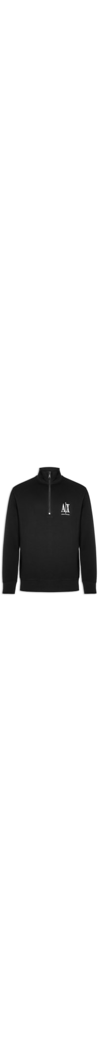 Blusa Masculina Moletom Gola Hal Zip - Preto