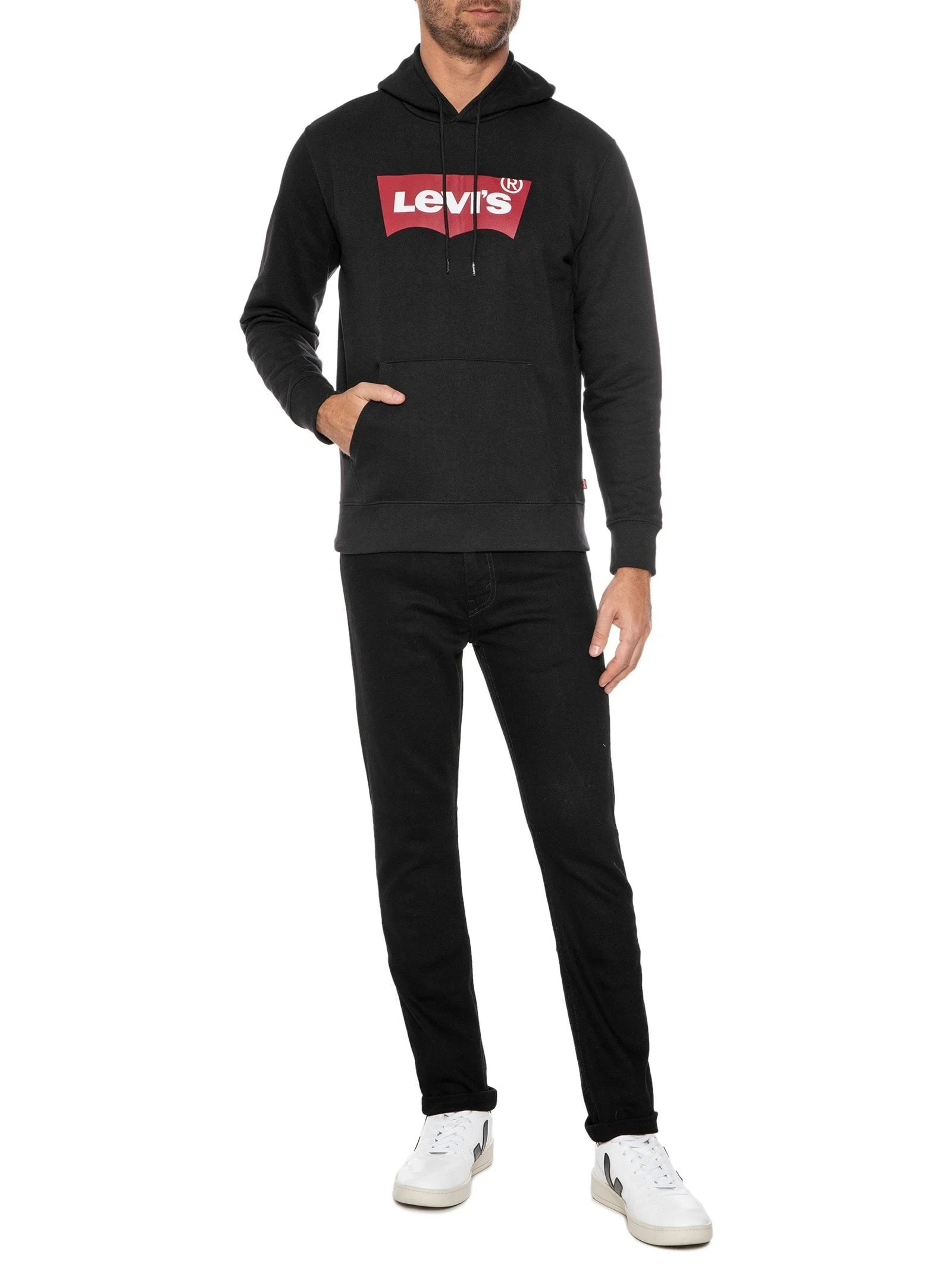 Blusa Masculina Moletom Graphic Hoodie T3 Preto Levi's
